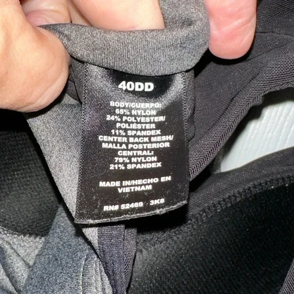 Avia Padded Gray & Black Racerback Sports Bra 40DD Like New! - Picture 5 of 5